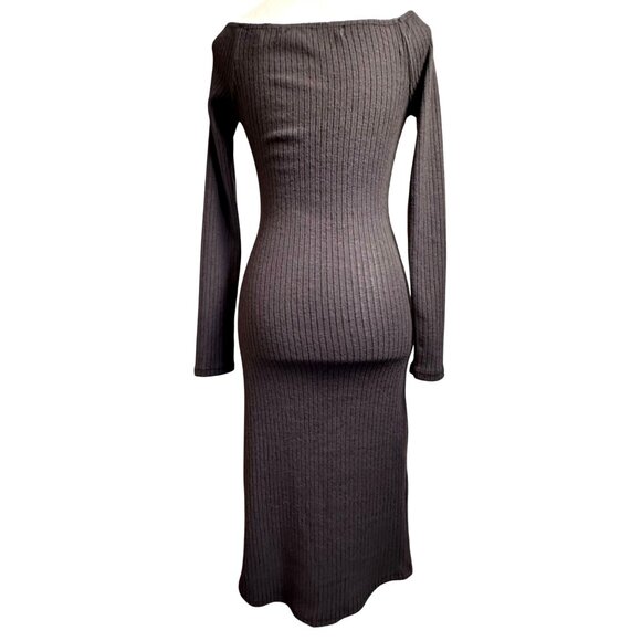 Urban outfitters Silence + Noise Womens Midi Dress Gray S Cosy Off Shoulder - Picture 5 of 15